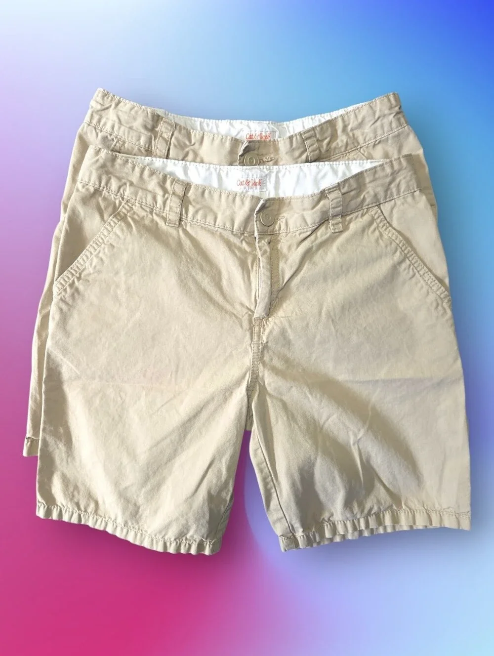 Cat & Jack Khaki Beige Boys Youth 14 School Bermuda Shorts